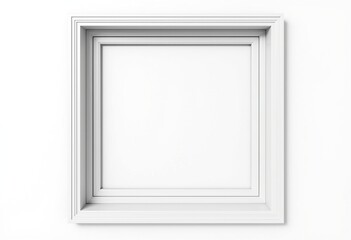 White Window Frame 3D Model: Empty and Clean Design, Isolated on White Background - Perfect for Architectural Mockups and Designs.

