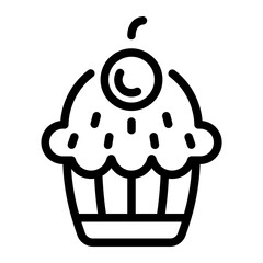 This Cupcake icon is suitable for Restaurant Menu, Food, etc
