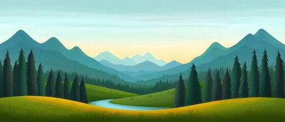 landscape with mountains