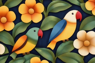 colorful birds in the garden