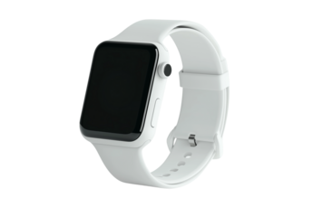 a smartwatch with a black screen isolated on a transparent background