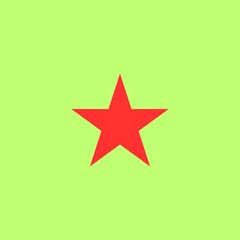 Green background and red star