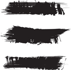 Fototapeta premium Black brush strock set 