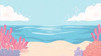 Underwater Scene Featuring Colorful Corals and Fish in a Serene Ocean Environment During Daylight