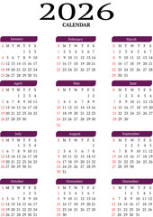 2026 calendar design