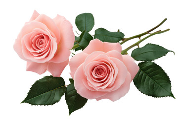 Fototapeta premium Beautiful bouquet of delicate pink roses on a dark background showcasing their elegant petals and rich green leaves.