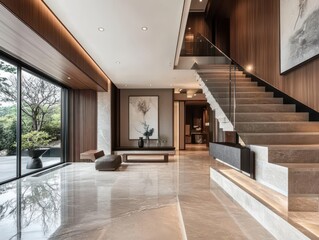 A Luxurious Contemporary Staircase Inside a Modern Home