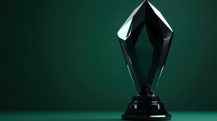 Elegant Black Crystal Award Trophy Design