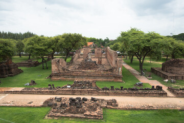 Wat Ratburana, Ayutthaya, Ayutthaya historical park, Thailand Ancient ruins amidst lush greenery