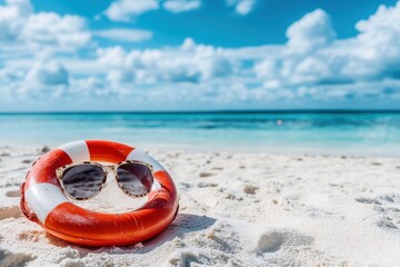 Obraz premium Unforgettable Sommerferien: Embrace the Joy of Summer Getaway with Sun, Sand, and Relaxation