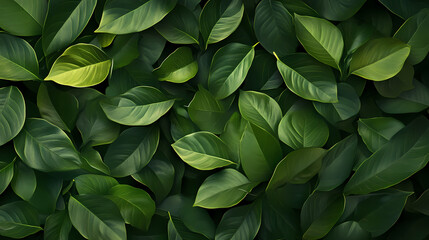Obraz premium Lush green leaves create a vibrant and calming natural background. Generative AI