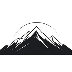 A vector illustration of a mountain silhouette set, featuring rugged grunge textures for a bold and artistic effect.