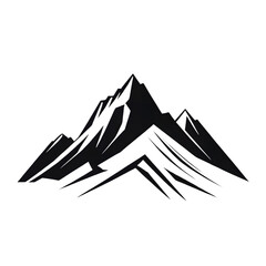 A vector illustration of a mountain silhouette set, featuring rugged grunge textures for a bold and artistic effect.