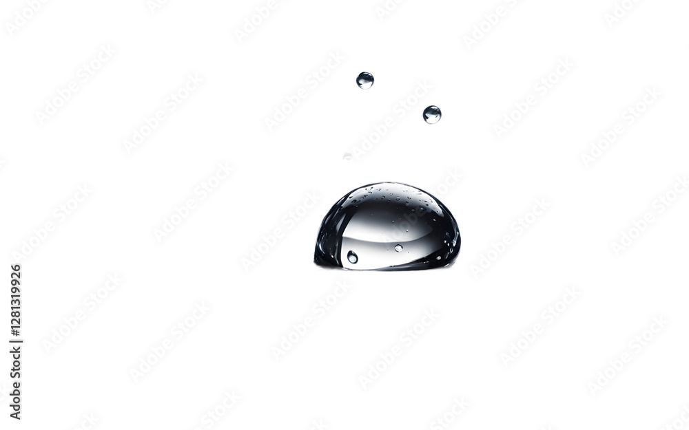 Aufkleber A single raindrop splashing on a surface, isolated on a empty plain background