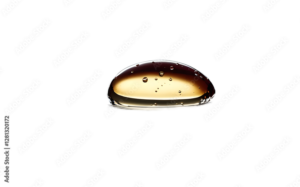 Poster A single raindrop splashing on a surface, isolated on a empty plain background