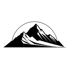 A vector illustration of a mountain silhouette set, featuring rugged grunge textures for a bold and artistic effect.
