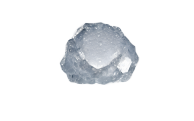 A small hailstone with a textured icy surface, isolated on a empty plain background