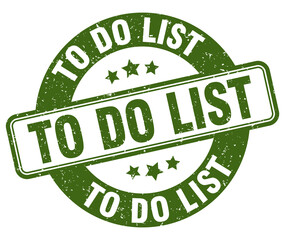 to do list stamp. to do list label. round grunge sign