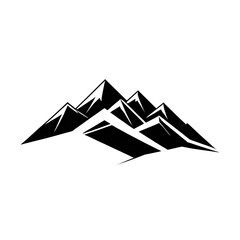 A vector illustration of a mountain silhouette set, featuring rugged grunge textures for a bold and artistic effect.