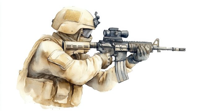 Soldier in uniform, a portrait of strength, duty, and readiness in defense