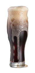 Full glass of beer isolated on white