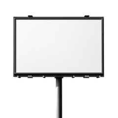blank white billboard mounted on a metal pole png