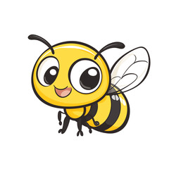 a cartoon bee isolated on a transparent background