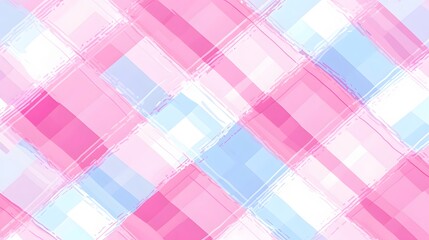 Abstract Pink Blue Pastel Diagonal Plaid Pattern Background