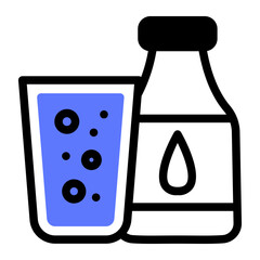 This Sparkling Water icon is suitable for Restaurant Menu, Food, etc