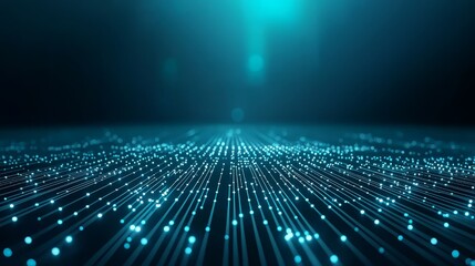 Abstract technology background with glowing dots and intricate network connections