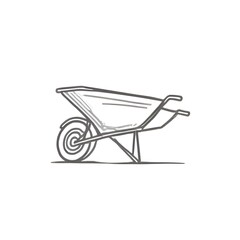 Line Drawing of a Wheelbarrow