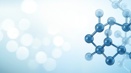 Intricate molecular structure, a deep dive into scientific visualization on blue background