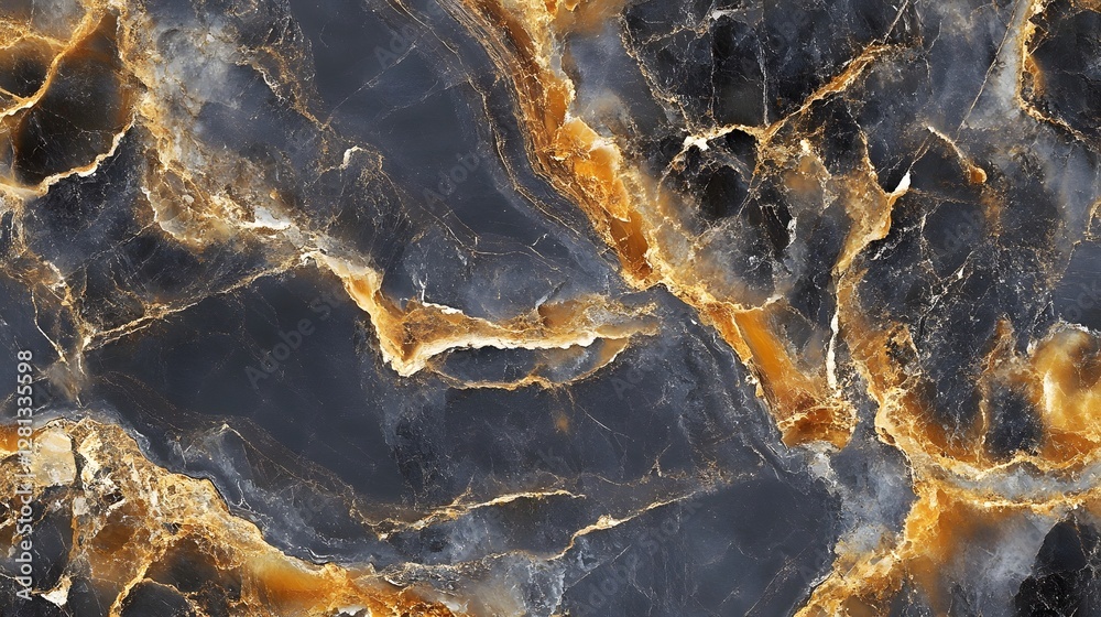 Aufkleber intricate marble texture with rich golden veins and dark contrasting patterns creating a luxurious a