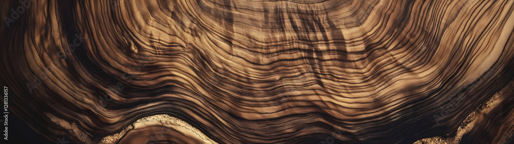 Aufkleber Intricate wood grain patterns and textures forming natural abstract designs with swirling curving and geometric lines in the aged weathered and cracked surfaces of rustic wooden planks or panels