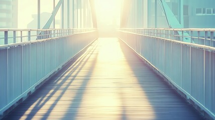 Fototapeta premium Bridge illuminated by morning sunlight.