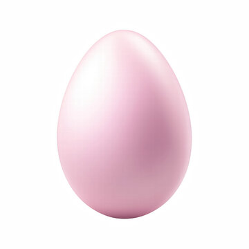 Realistic illustration of a pink Easter egg with smooth gradients and a delicate texture, isolated on transparent background.