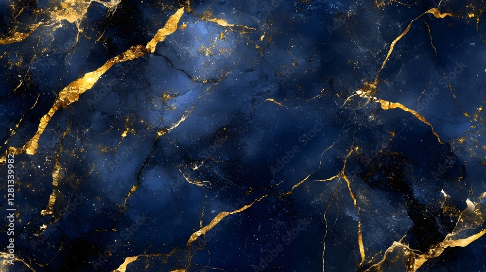 Poster luxurious cracked blue and gold marble abstract texture background with weathered vintage patterns g