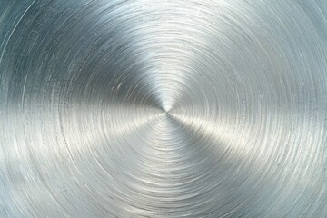 Obraz premium Radial brushed stainless steel metallic texture close up, showcasing intricate patterns and a shiny finish, ideal for design projects.