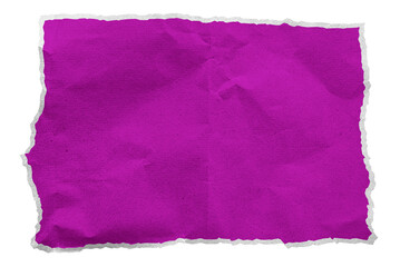 Obraz premium pink color ripped edge glued paper piece on white paper. paper texture use as background with blank space for design isolated on background with clipping path. torn paper poster texture.