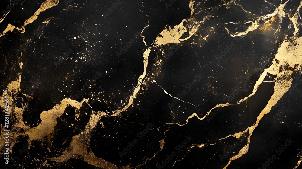 Poster Luxurious golden marble texture with dramatic abstract patterns and grunge effects  Opulent sophisticated and glamorous background suitable for high end designs products and premium content