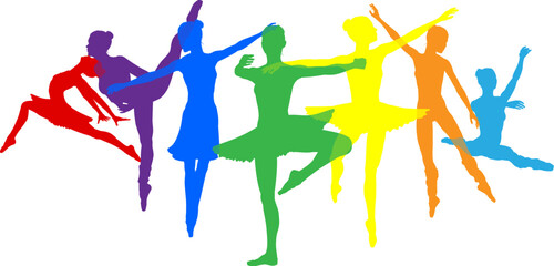 Ballet dancer silhouette ballerina dancers poses woman dancing silhouettes © Christos Georghiou