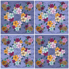 Background patterns of colorful plants for wallpaper with both dark and bright tones