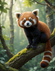 Fototapeta premium Fiery Charm: Red Panda