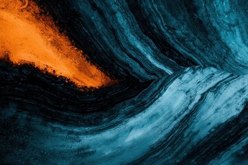 blue and orange abstract texture with wavy patterns, color layers