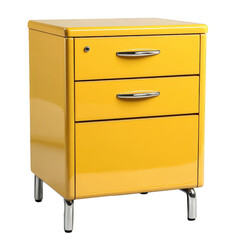A yellow drawer cabinet