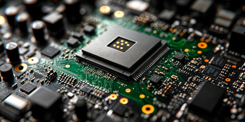 Obraz premium Advanced Processor with Integrated Graphics and AI Capabilities Revolutionizing PC Design with Enhanced SoC Technology