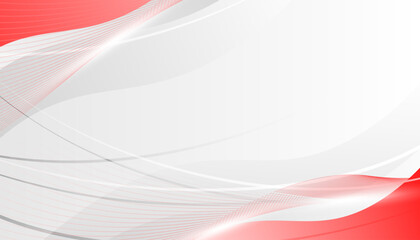 Abstract background with red and white wavy lines. Vector illustration.