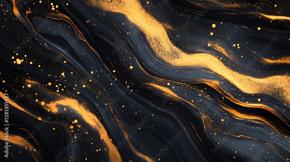 Leinwandbilder mesmerizing abstract background featuring swirling shimmering cosmic energy in a midnight galaxy vib