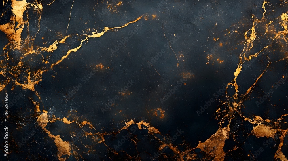 Aufkleber Mesmerizing abstract background with a captivating golden marble texture featuring dramatic lighting and intricate geometric patterns that create a sense of depth luxury and sophistication