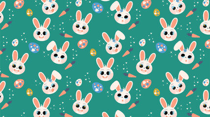 Honey Bunny Pattern. Happy Easter! Easter Bunny. Vector Illustration